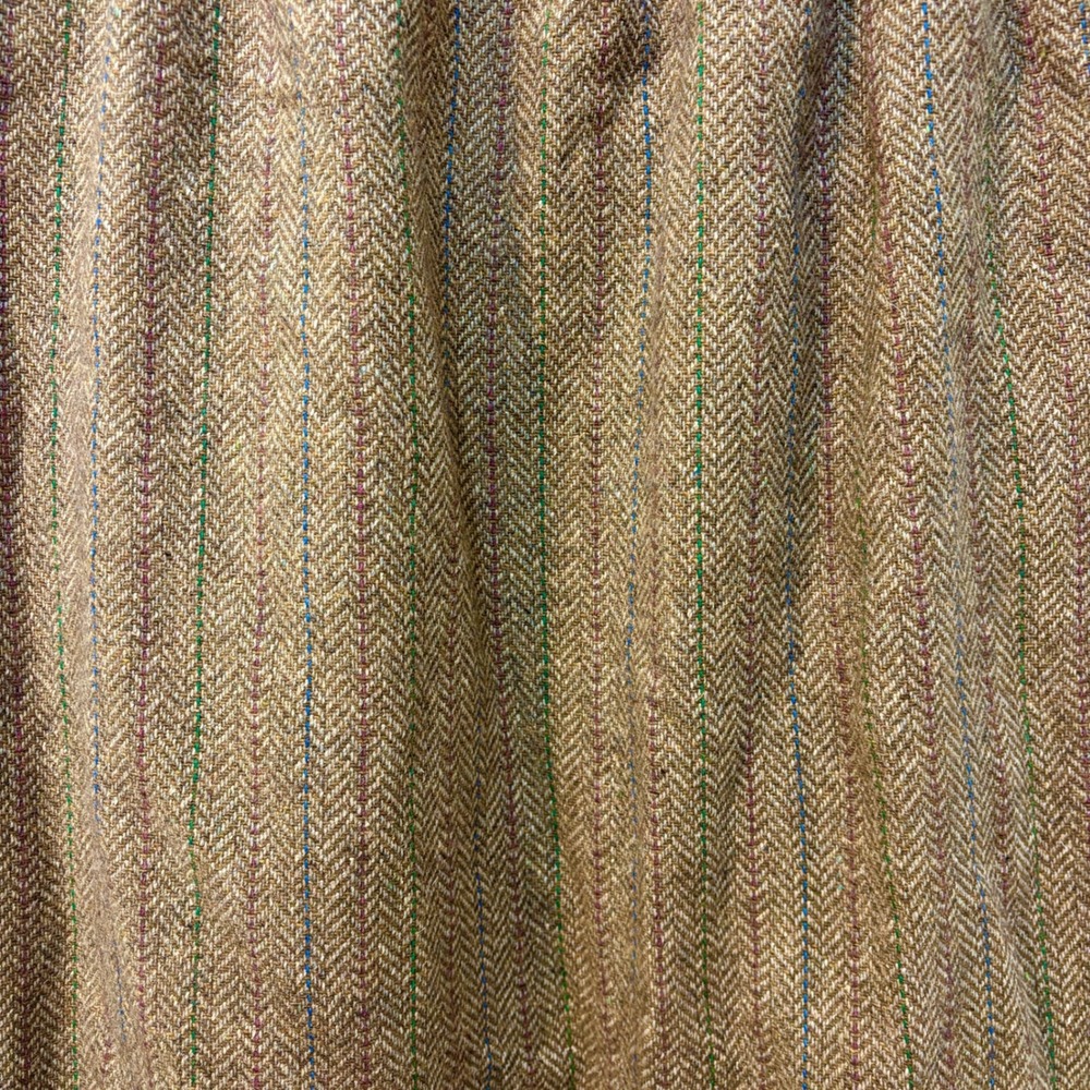 Vintage Wool Silk Pleated Button Skirt High Waste Midi Academia Preppy Tweed - Picture 9 of 10
